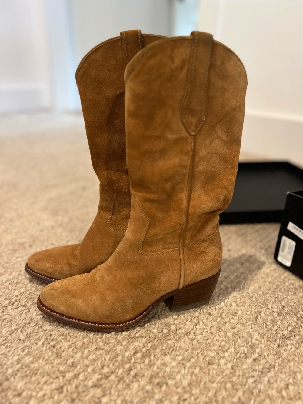Rag & Bone Camel Suede Western Boots. Size 7.5 in box. - Picture 5 of 14